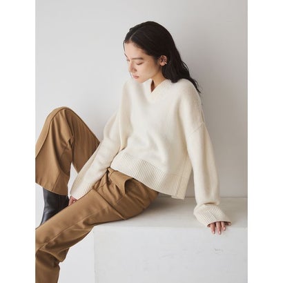 ウールカシミヤVネックニット （GRY）｜詳細画像