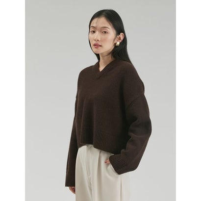 ウールカシミヤVネックニット （GRY）｜詳細画像