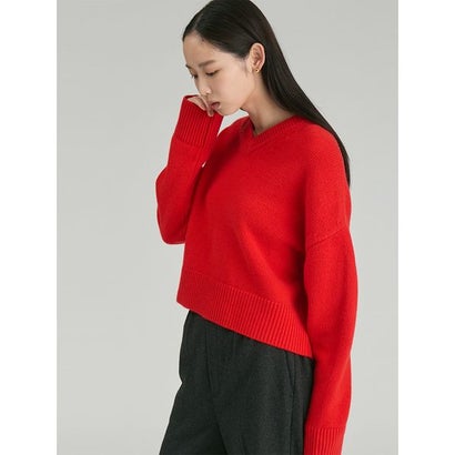 ウールカシミヤVネックニット （GRY）｜詳細画像