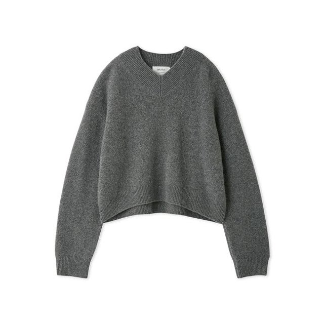 ロイヤルカシミア100％Vネックプルオーバー （GRY）