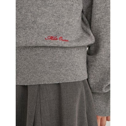 wool100％クルーネックベーシックニット （GRY）｜詳細画像