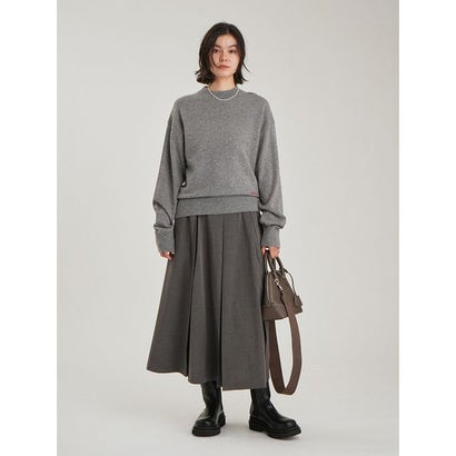 wool100％クルーネックベーシックニット （BRD）｜詳細画像