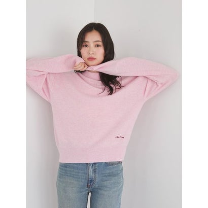 wool100％クルーネックベーシックニット （PNK）｜詳細画像