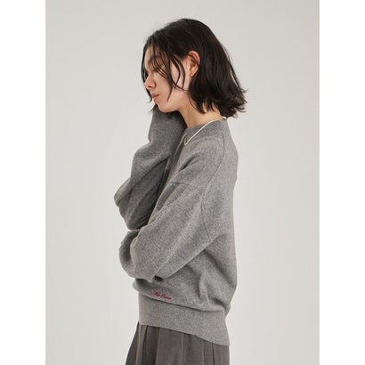 wool100％クルーネックベーシックニット （PNK）｜詳細画像