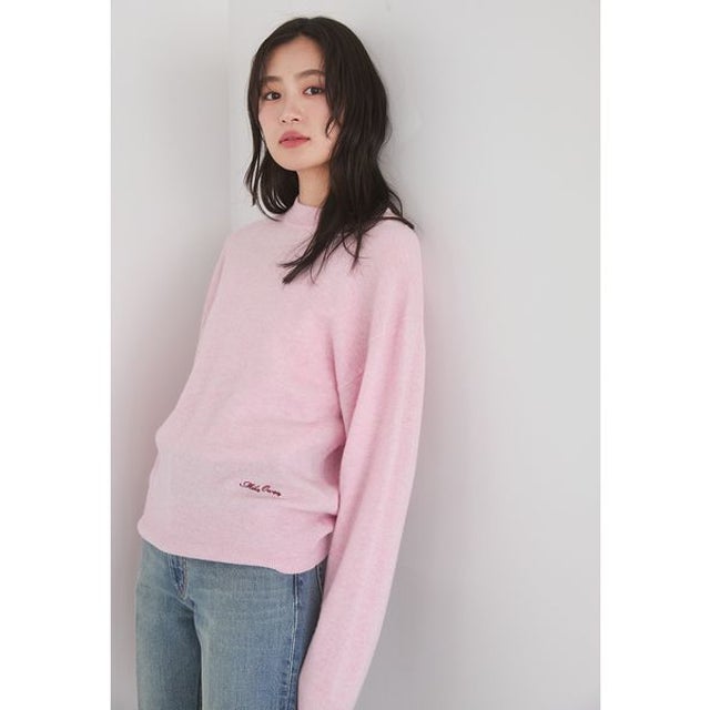 wool100％クルーネックベーシックニット （PNK）