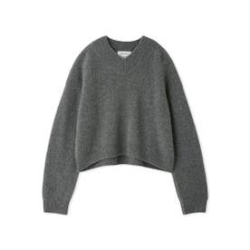 ロイヤルカシミア100％Vネックプルオーバー （GRY）