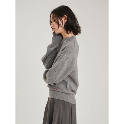 wool100％クルーネックベーシックニット （BRD）｜詳細画像