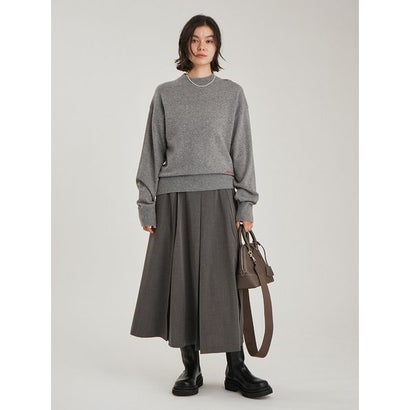 wool100％クルーネックベーシックニット （BRD）｜詳細画像