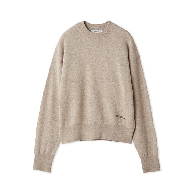 wool100％クルーネックベーシックニット （BEG）