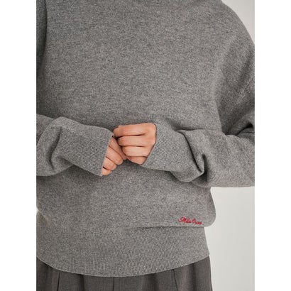 wool100％クルーネックベーシックニット （GRY）｜詳細画像