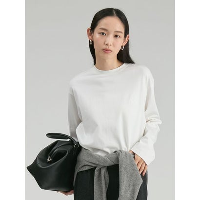 Mロゴ刺繍ロングスリーブTシャツ （WHT）｜詳細画像