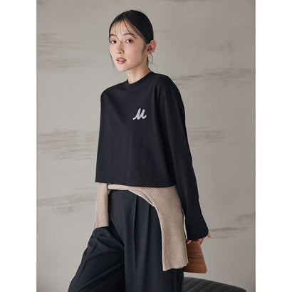 Mロゴ刺繍ロングスリーブTシャツ （BORDER）｜詳細画像