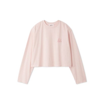Mロゴ刺繍ロングスリーブTシャツ （PNK）｜詳細画像