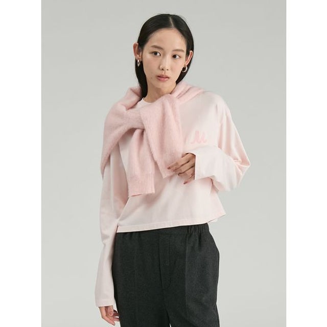 Mロゴ刺繍ロングスリーブTシャツ （PNK）