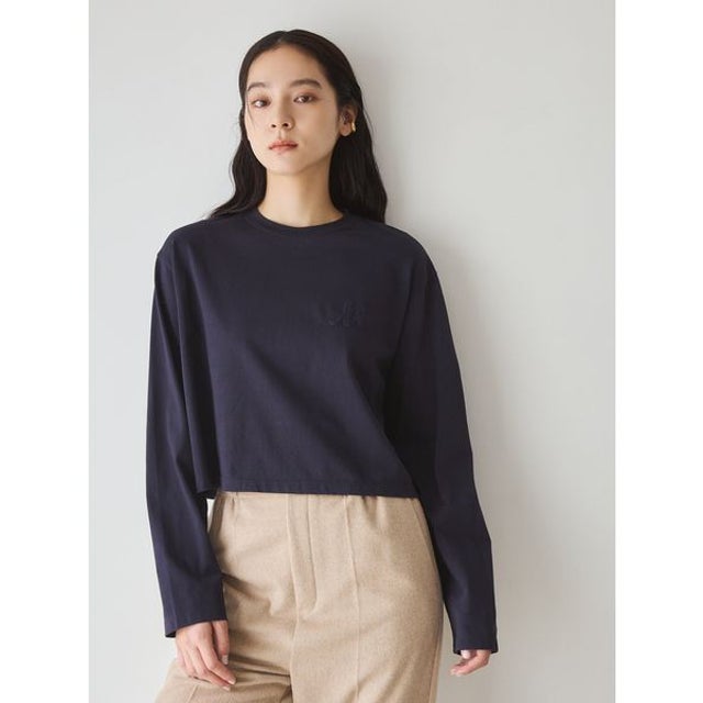 Mロゴ刺繍ロングスリーブTシャツ （NVY）