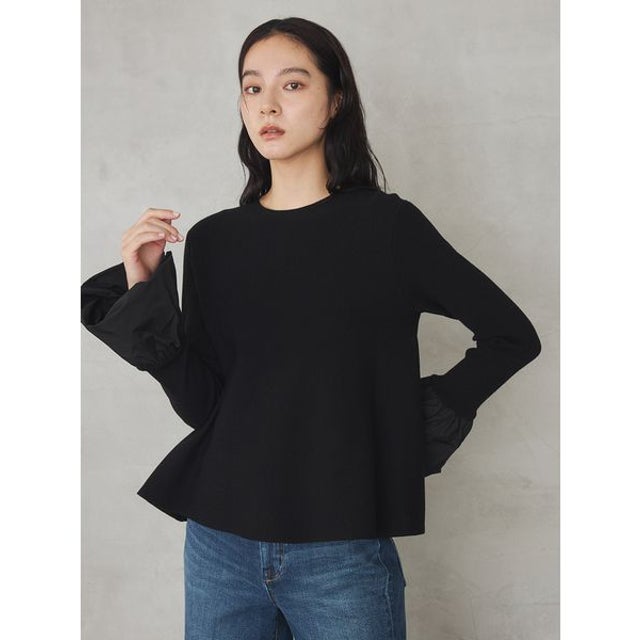 袖口ディティールデザインニット （BLK）