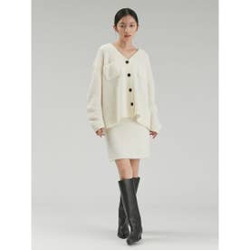 ブークレーニットカーデセットアップ （WHT）