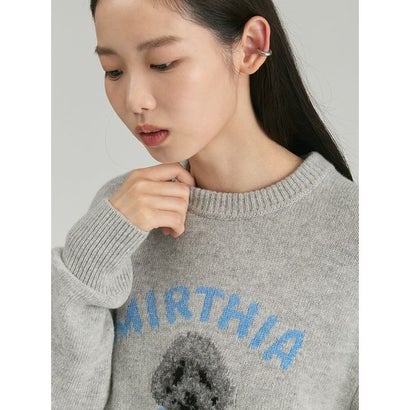 ミラ オーウェン Mila Owen トイプードルクルーネックジャガードニット （WHT）｜詳細画像