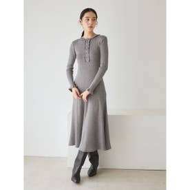 フリルネックラメニットワンピース （GRY）