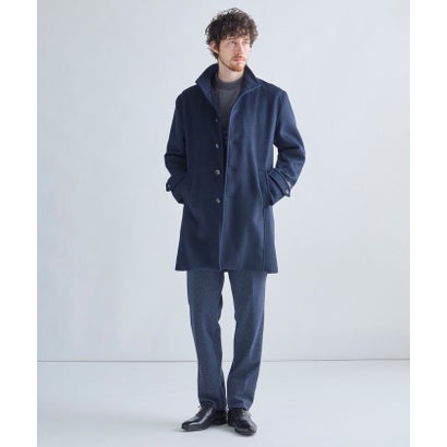 メンズビギ MEN'S BIGI スーパー140ウールビーバーヘリンボーンスタンドカラーコート （グレー）｜詳細画像