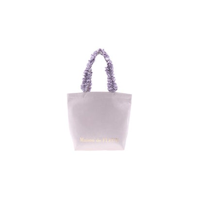 Maison de FLEUR ヴィンテージサテンフリルトートMバッグ ライラック