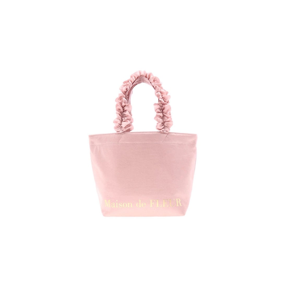 Maison de FLEUR ヴィンテージサテンフリルトートSバッグ モカ -靴 