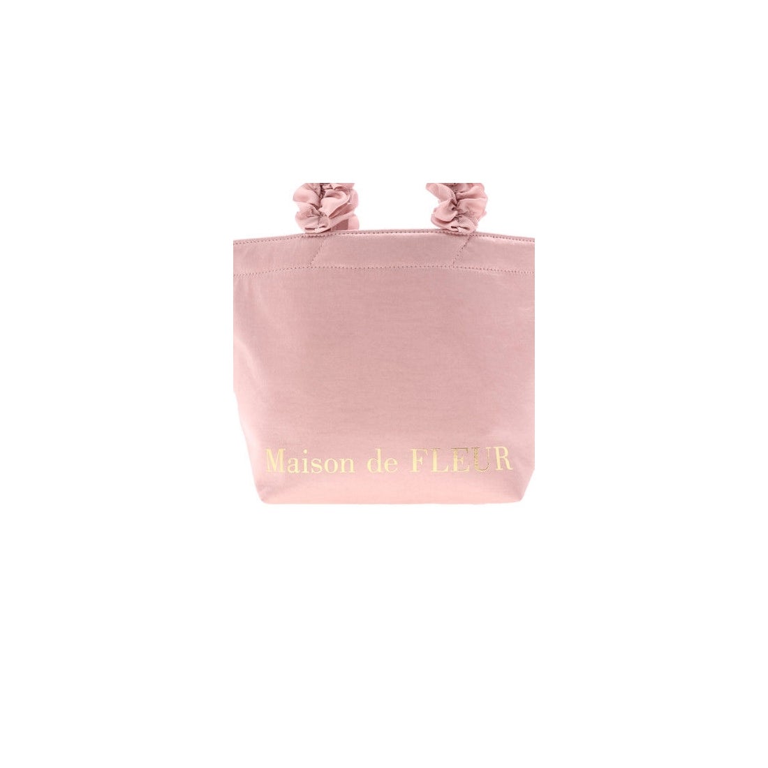 Maison de FLEUR ヴィンテージサテンフリルトートSバッグ モカ -靴 