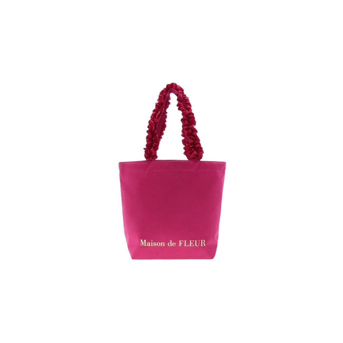 Maison de FLEUR ヴィンテージサテンフリルトートMバッグ ネイビー