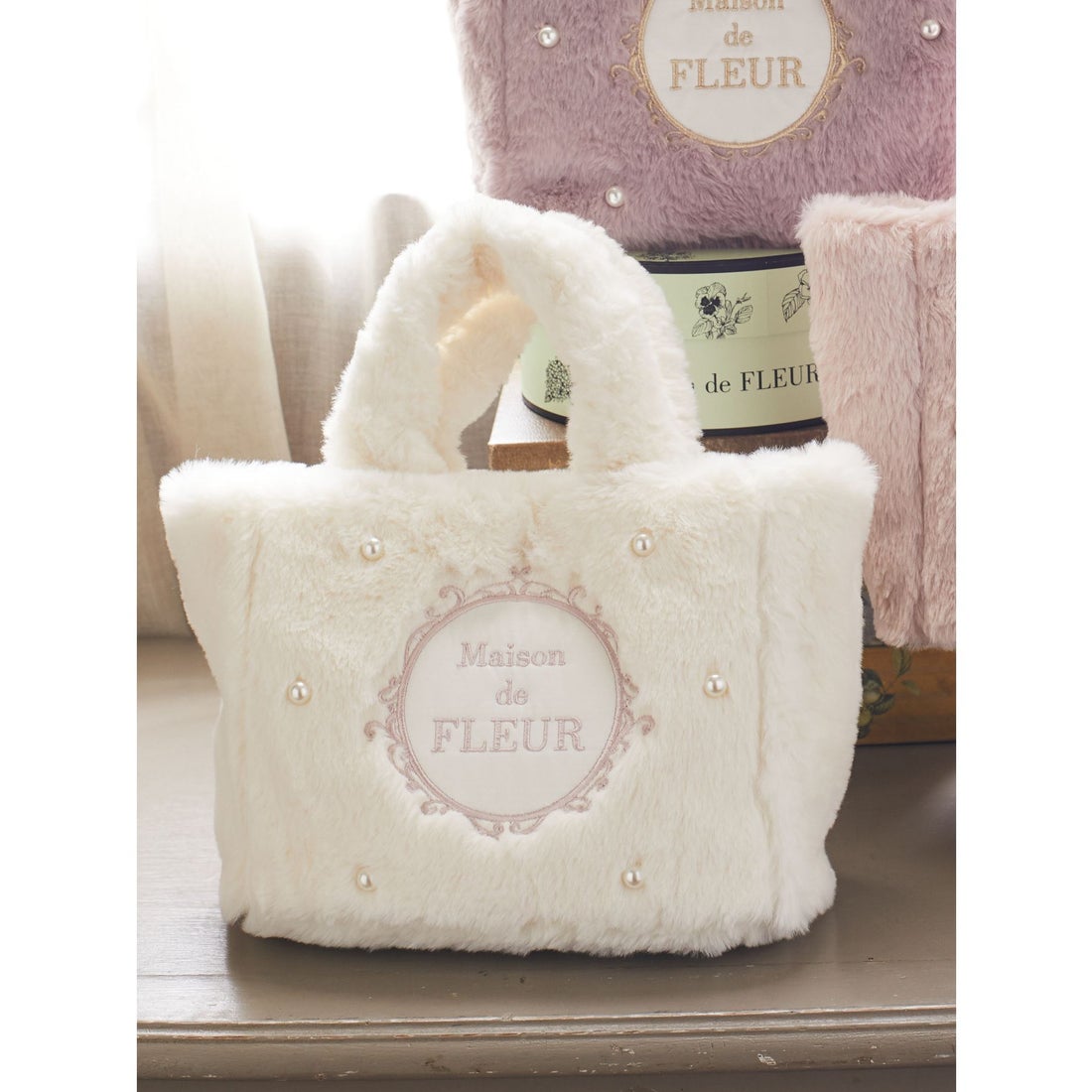 メゾン ド フルール Maison de FLEUR ファー2Wayトートバッグ