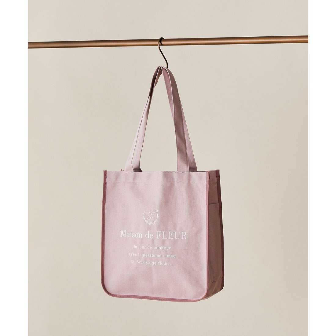 メゾン ド フルール Maison de FLEUR パイピングスクエアトートバッグ