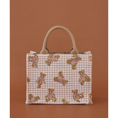 メゾン ド フルール Maison de FLEUR FLEUR TEDDYゴブランスクエアトート （ライトブラウン）｜詳細画像