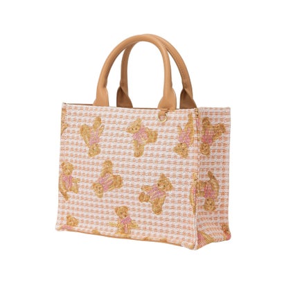 メゾン ド フルール Maison de FLEUR FLEUR TEDDYゴブランスクエアトート （ライトブラウン）｜詳細画像