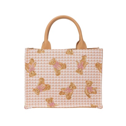 メゾン ド フルール Maison de FLEUR FLEUR TEDDYゴブランスクエアトート （ライトブラウン）｜詳細画像