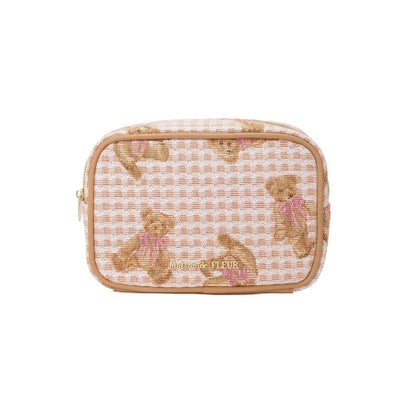 メゾン ド フルール Maison de FLEUR FLEUR TEDDYゴブランポーチ （ライトブラウン）｜詳細画像