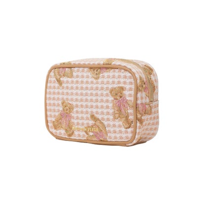 メゾン ド フルール Maison de FLEUR FLEUR TEDDYゴブランポーチ （ライトブラウン）｜詳細画像