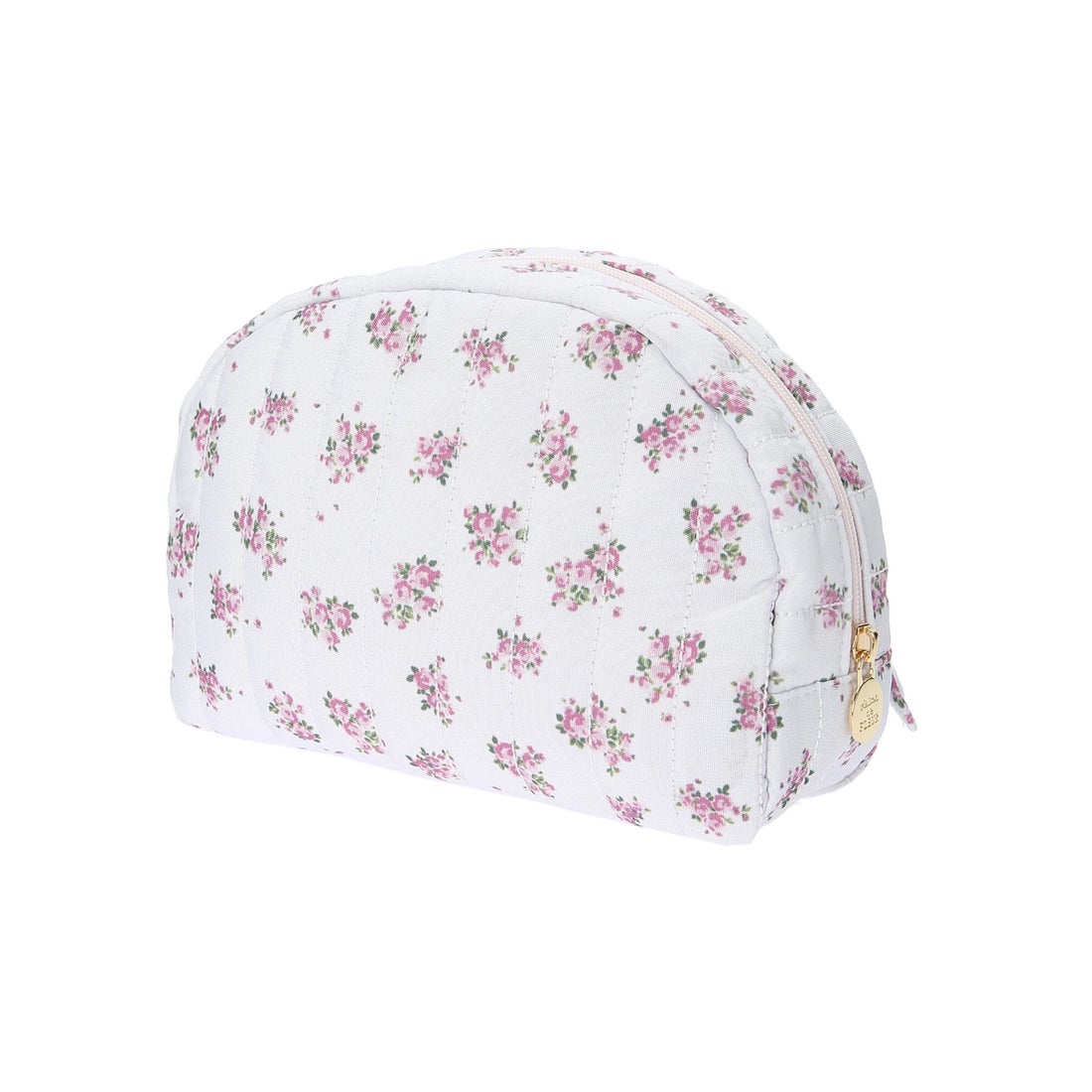 メゾン ド フルール Maison de FLEUR フラワーキルトフリルラウンドポーチ ピンク -アウトレット通販 ロコレット LOCOLET