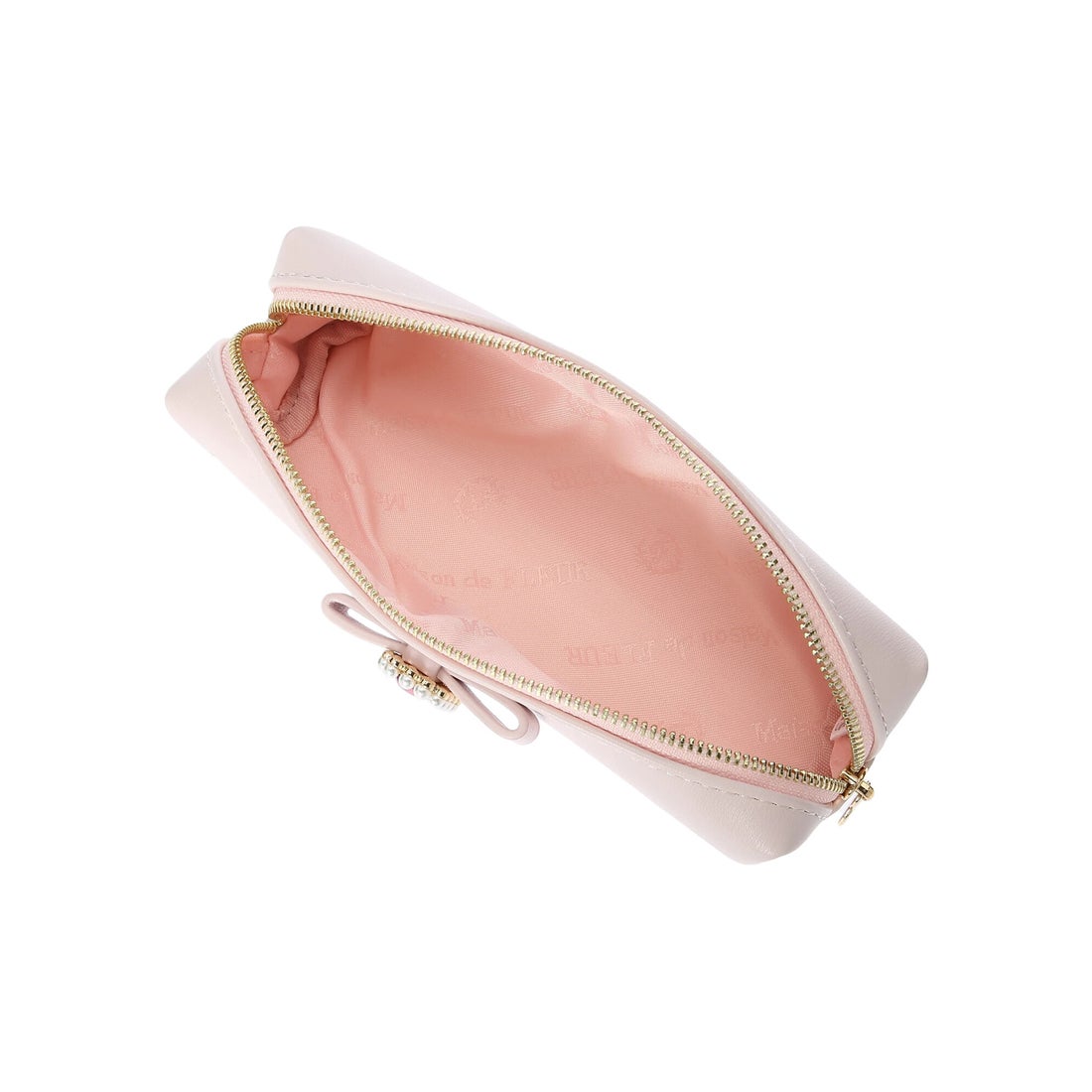 メゾン ド フルール Maison de FLEUR パールビジュー合皮リボンロング 