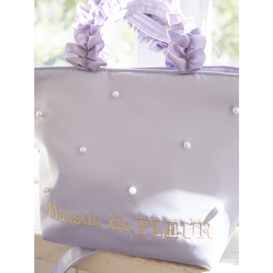 メゾン ド フルール Maison de FLEUR パールサテン2WAYトートバッグ 