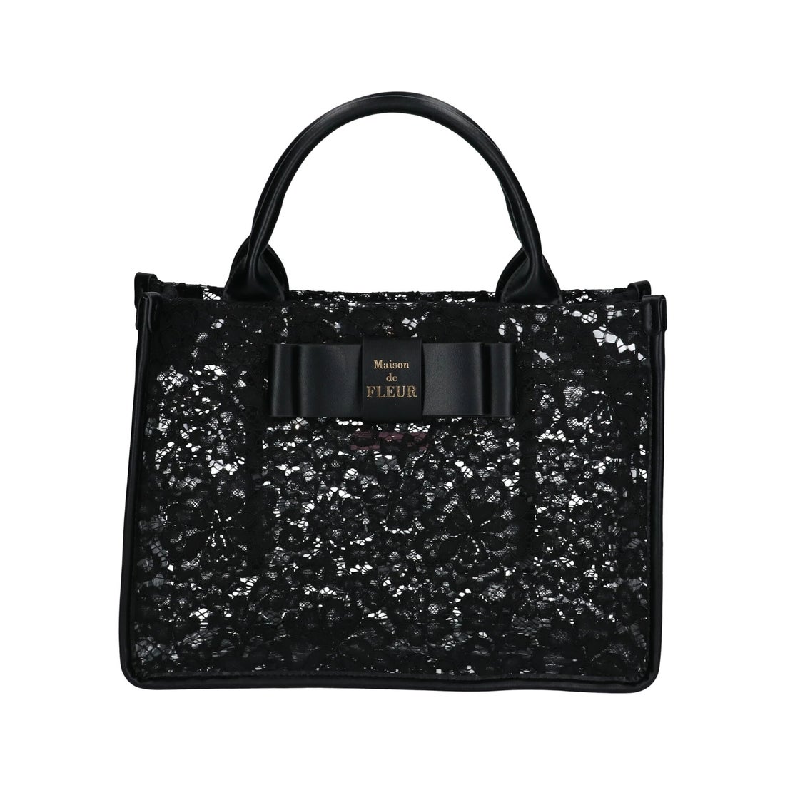メゾン ド フルール Maison de FLEUR レースクリアリボントートバッグ 