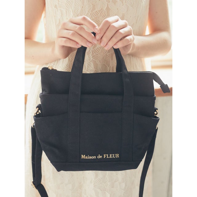 メゾン ド フルール Maison de FLEUR キャンバスファスナー2Wayトート