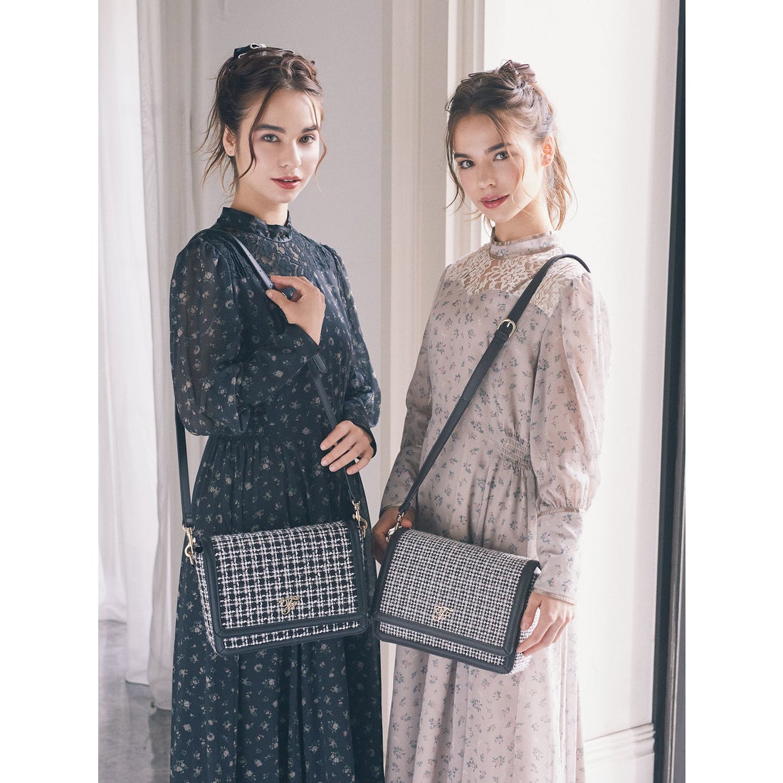 メゾン ド フルール Maison de FLEUR ツイードショルダーバッグ 