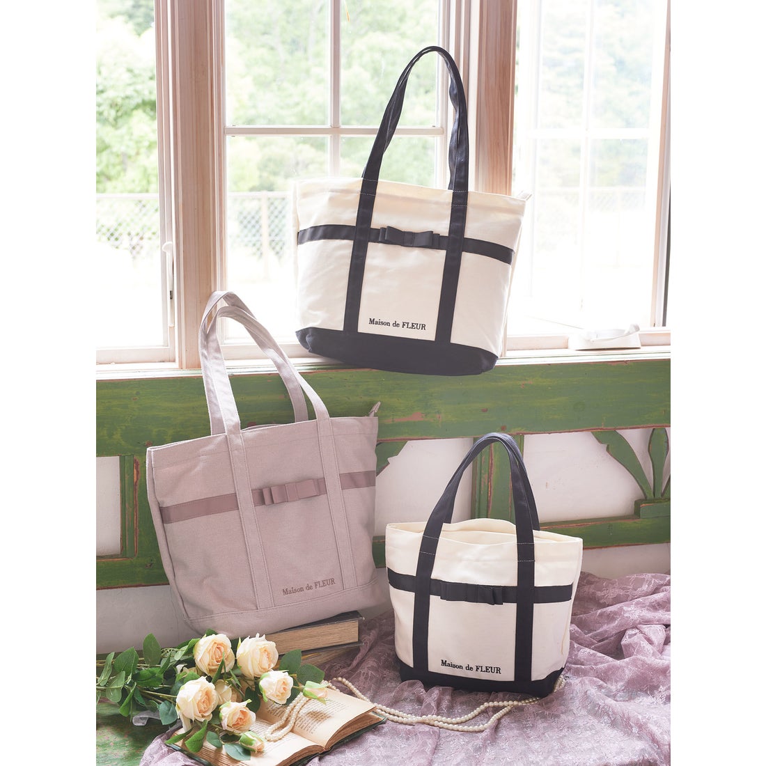 メゾン ド フルール Maison de FLEUR マルチポケット帆布トートMバッグ