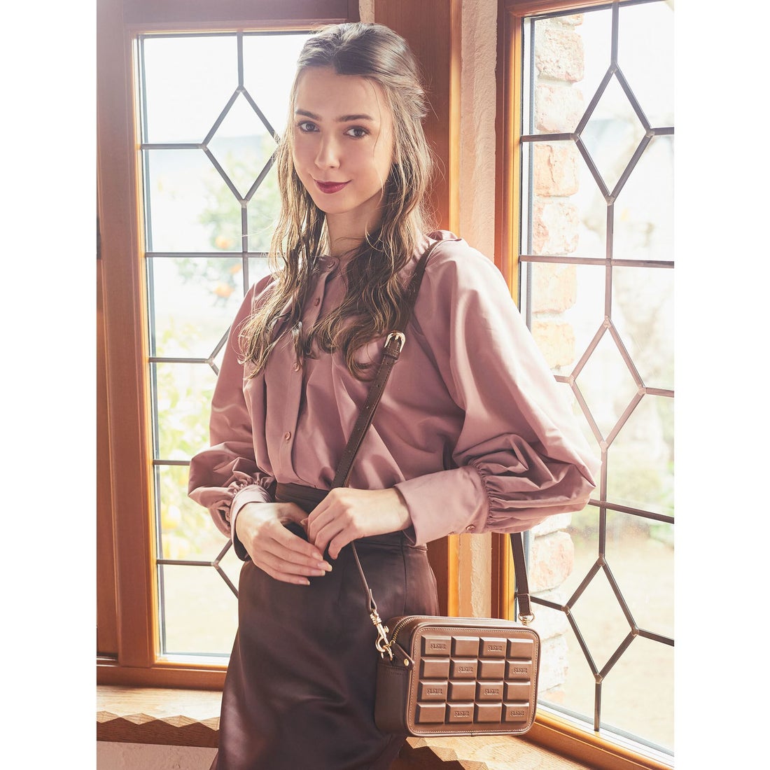 メゾン ド フルール Maison de FLEUR ショコラショルダーバッグ