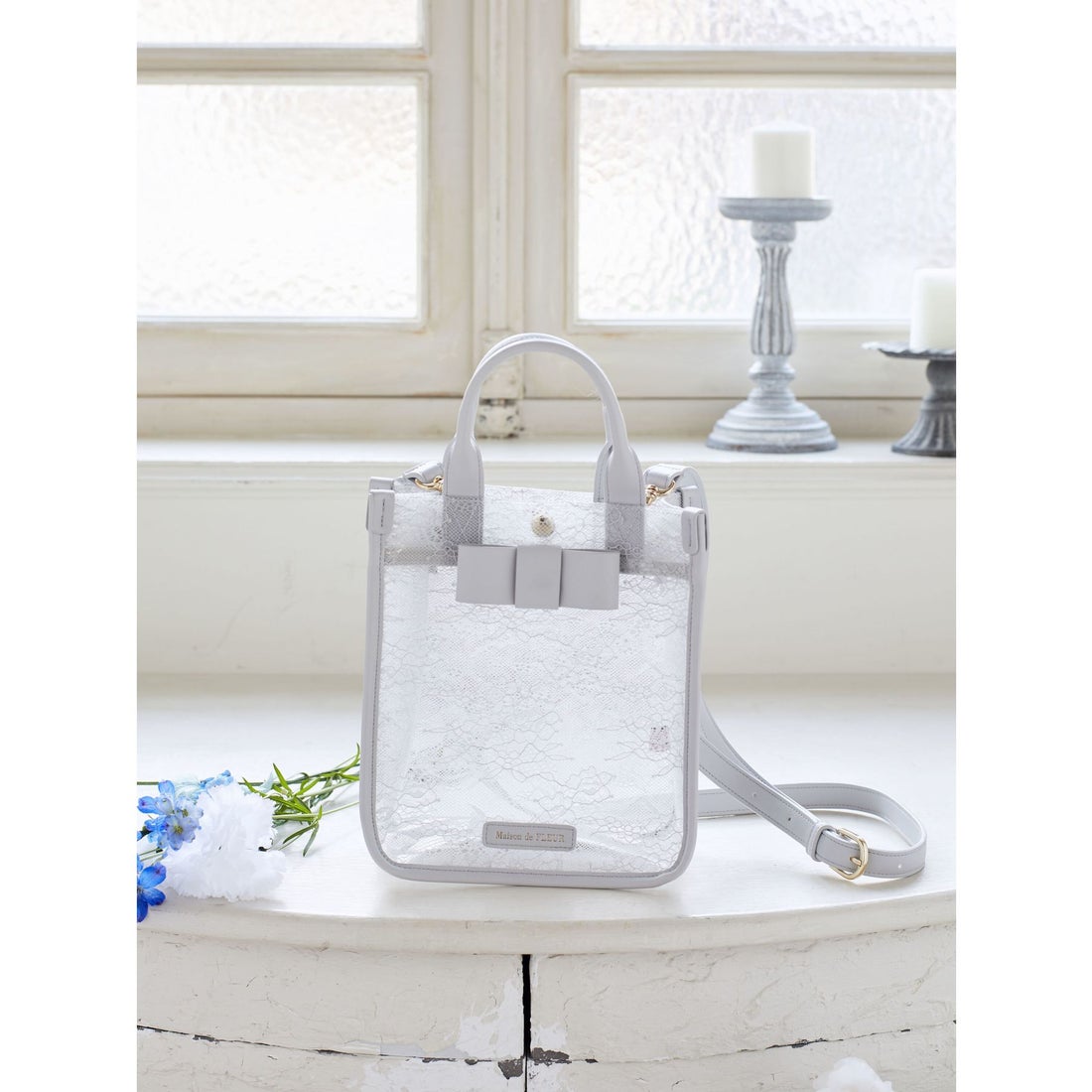 メゾン ド フルール Maison de FLEUR EC限定レースクリア2Wayトート