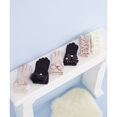 【スマホ対応】ケーブルニットグローブ （アイボリー）｜詳細画像
