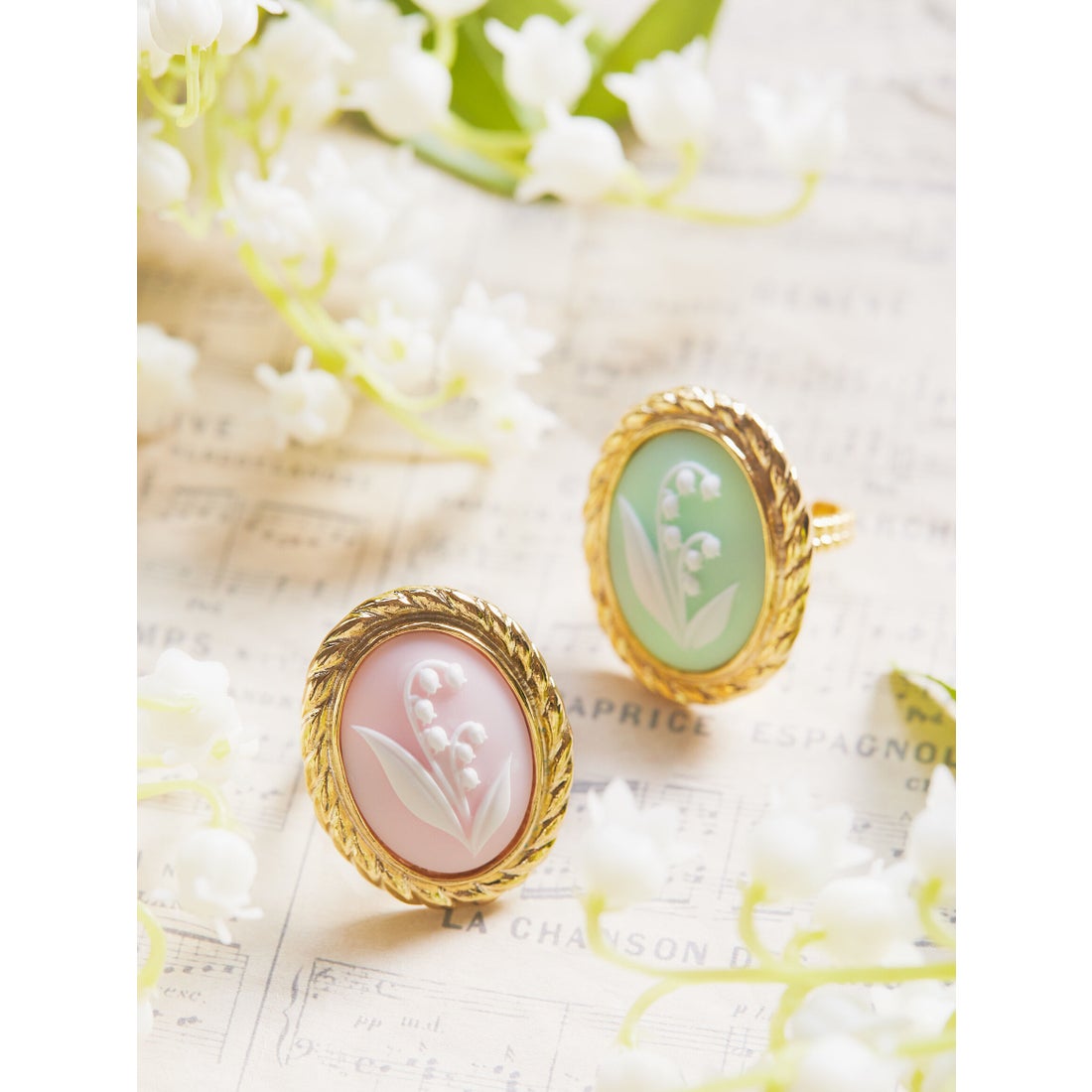 メゾン ド フルール Maison de FLEUR すずらんカメオリング （ライト 