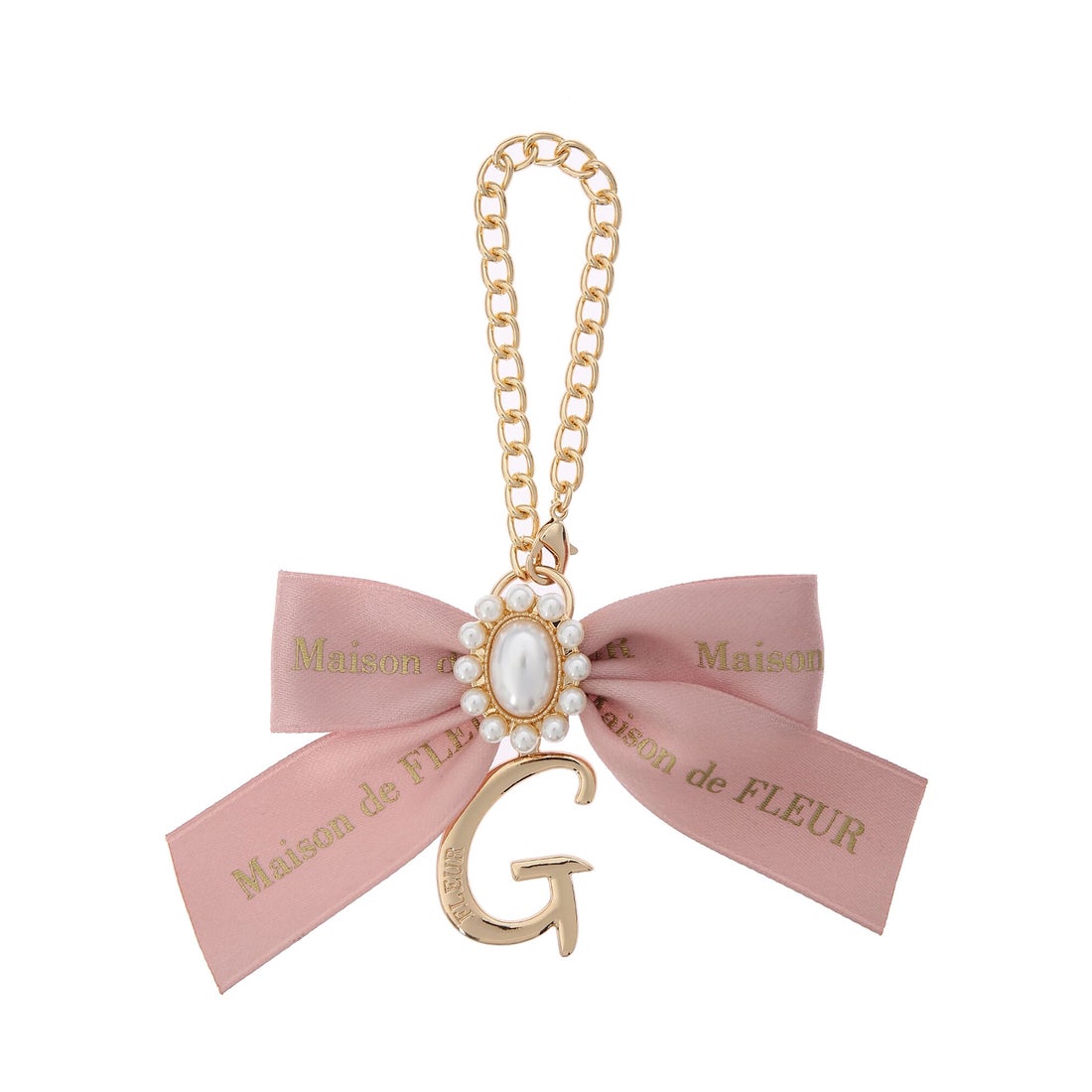 メゾン ド フルール Maison de FLEUR イニシャルリボンパールチャーム 