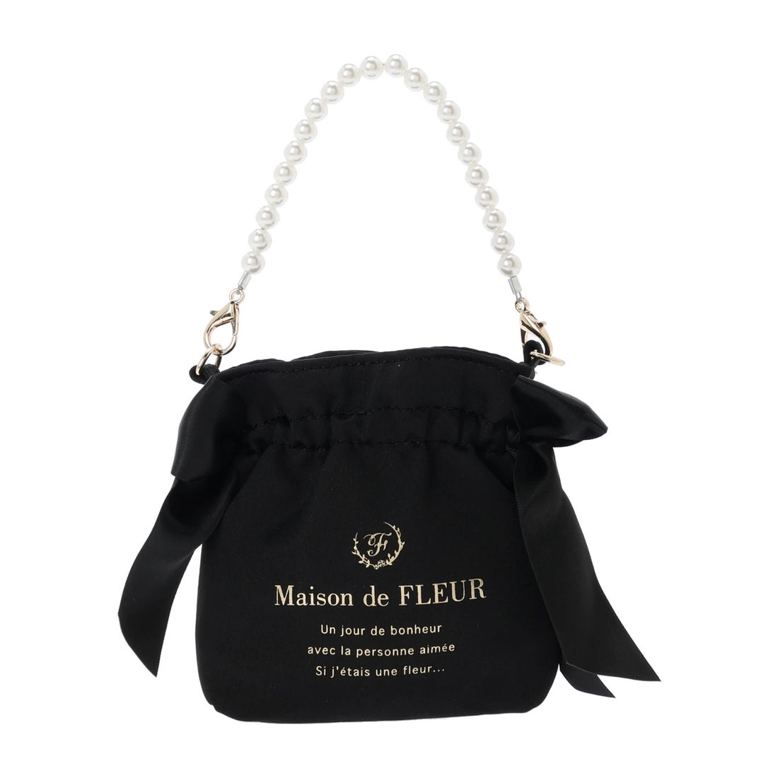 メゾン ド フルール Maison de FLEUR パールチェーンミニダブルリボン 