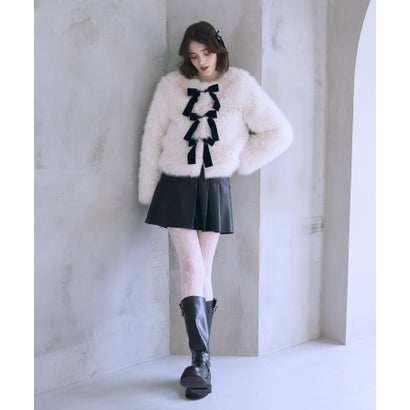 メゾン ド フルール Maison de FLEUR フェイクファージャケット （アイボリー）｜詳細画像