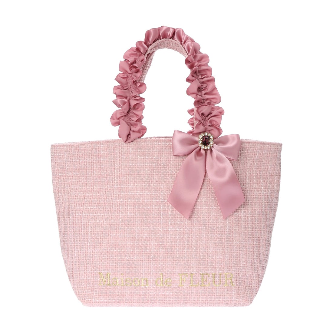 メゾン ド フルール Maison de FLEUR ツイードフリルハンドルトート 